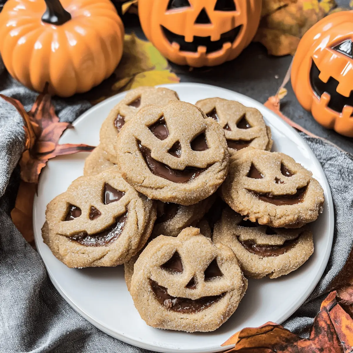 Milk Chocolate Stuffed Jack-O’-Lantern Cookies