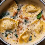 Creamy Tuscan Ravioli Soup