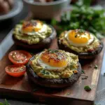 Avocado and Egg Stuffed Portobello Mushrooms