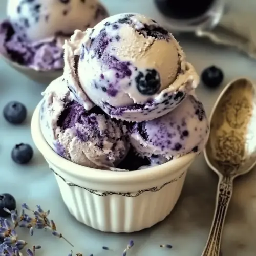 Blueberry Lavender Swirl Ice Cream