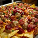 Christmas Nachos with Sausages and Bacon Bliss