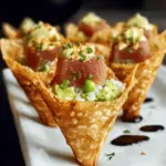 Creative Sushi Wonton Cones