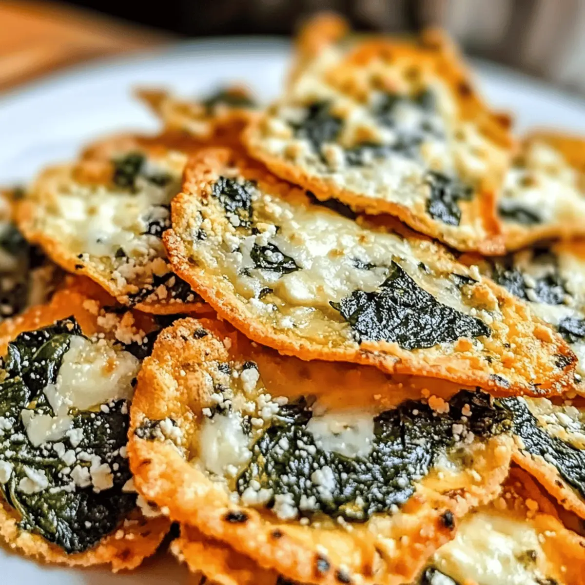 Mediterranean Spinach and Feta Cheese Crisps