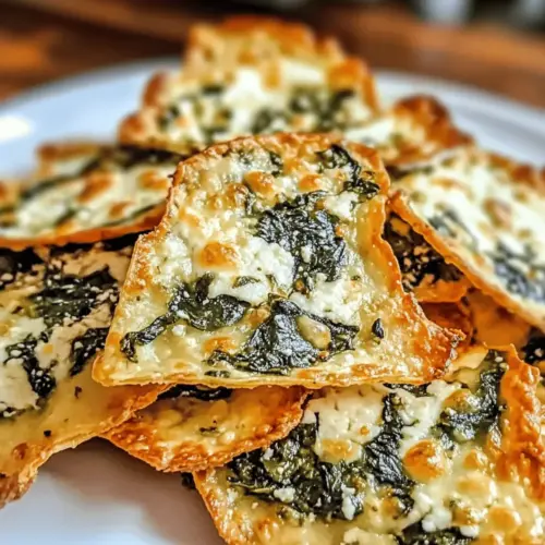 Mediterranean Spinach and Feta Cheese Crisps