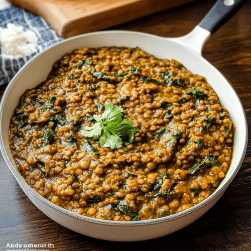 Spicy Lentils and Spinach