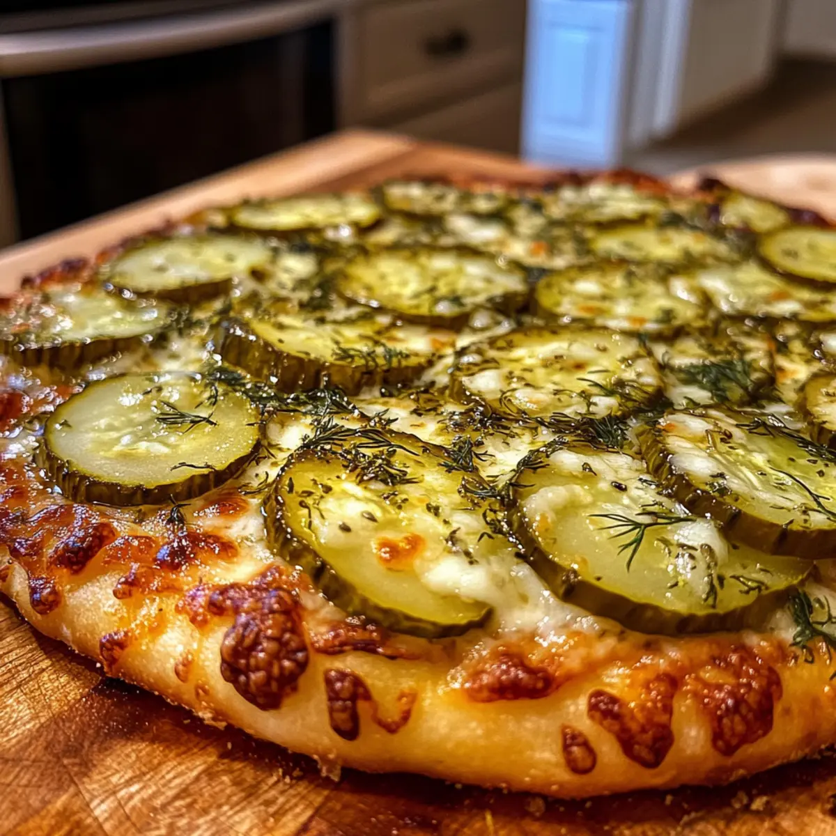 Dill Pickle and Garlic Pizza