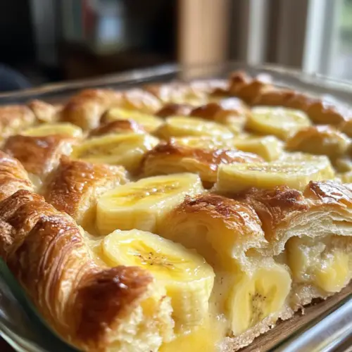 Banana Croissant “French Toast” Casserole