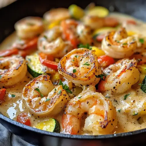 Creamy Shrimp and Zucchini Skillet