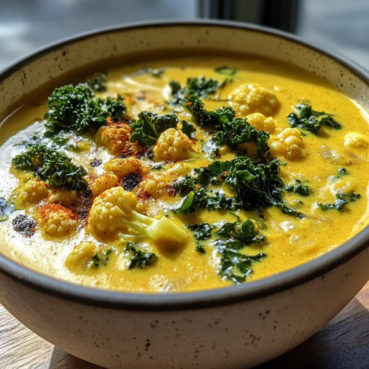 Curried Cauliflower And Kale Soup