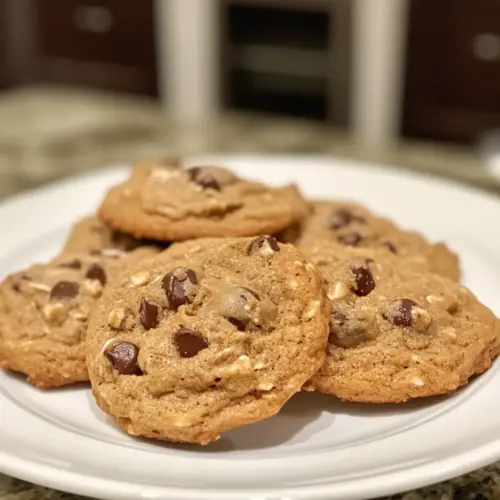 Peanut Butter Greek Yogurt Cookies with Soft Oatmeal Bites Inside