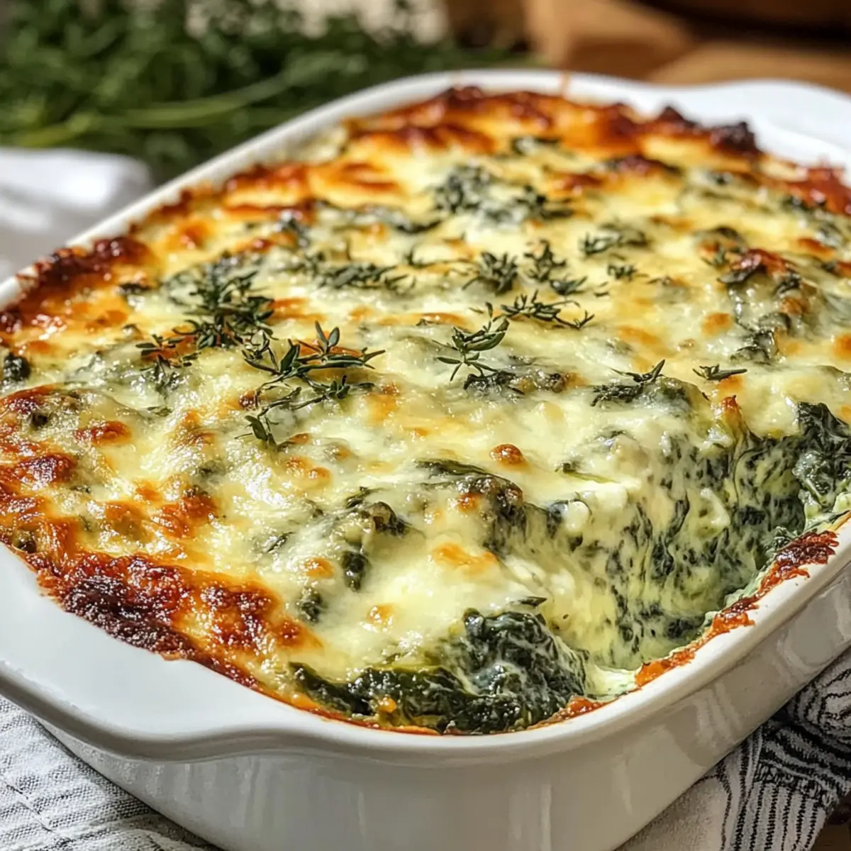 Creamy Spinach Gratin
