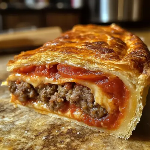 Deep Hamburger Sausage & Pepperoni Pie