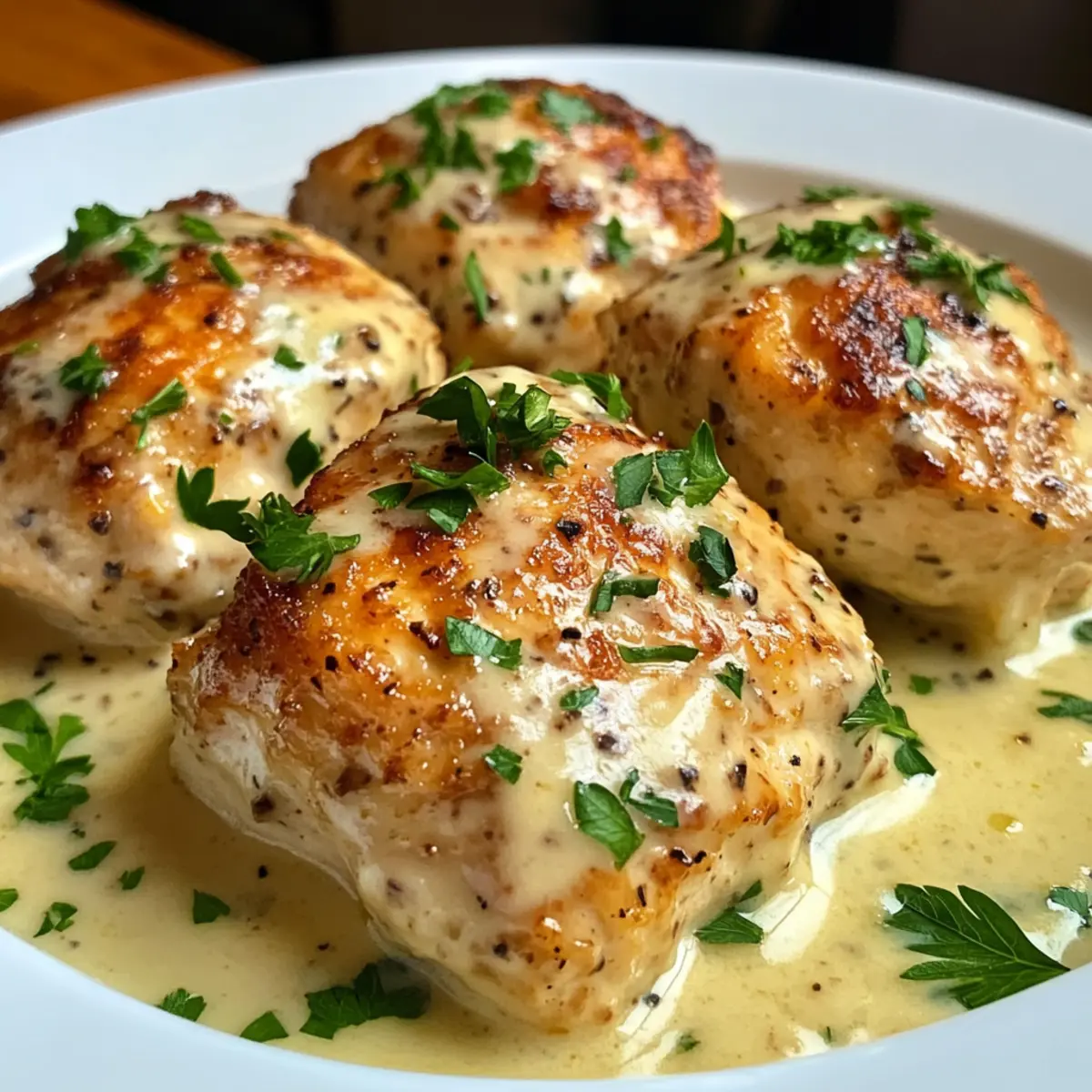 Chicken Pillows with Creamy Parmesan Sauce