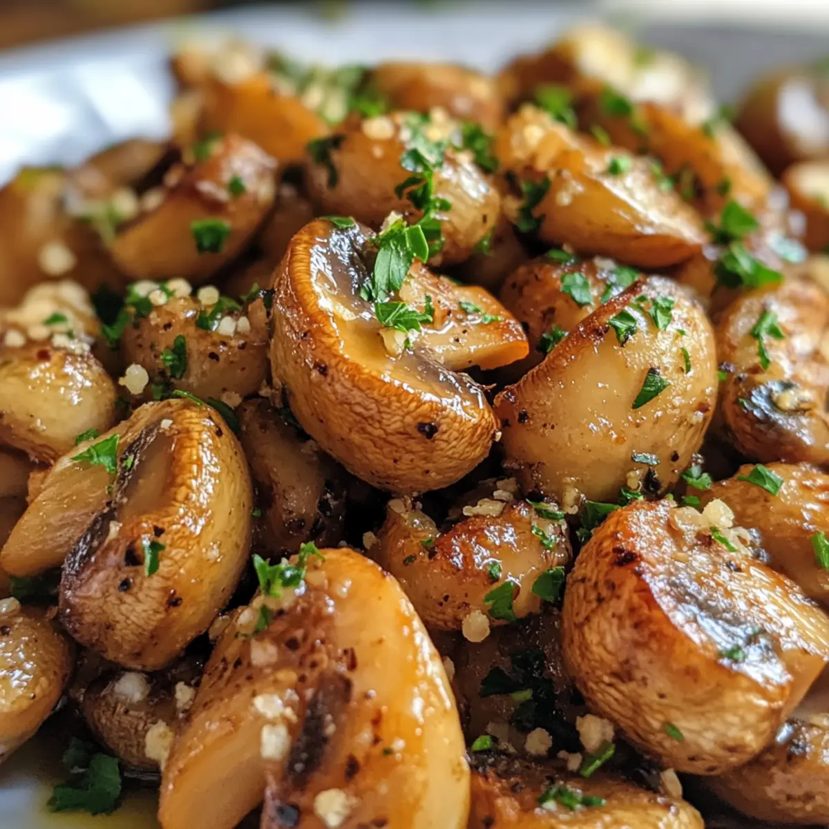 Crispy Oven Fried Garlic Mushrooms