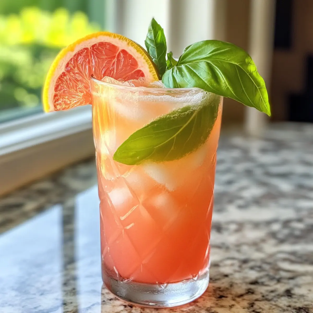 Grapefruit Basil Splash Mocktail
