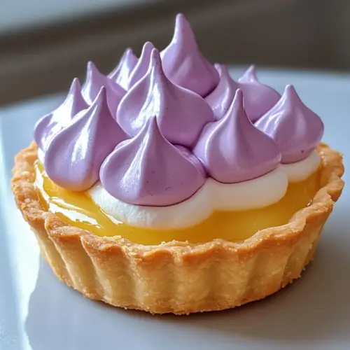 Mini Lemon Tart with Lilac Meringue