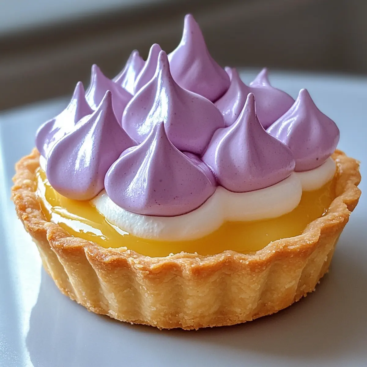 Mini Lemon Tart with Lilac Meringue