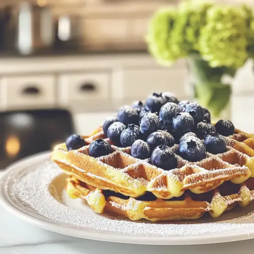 Lemon Blueberry & Matcha Blueberry Waffles