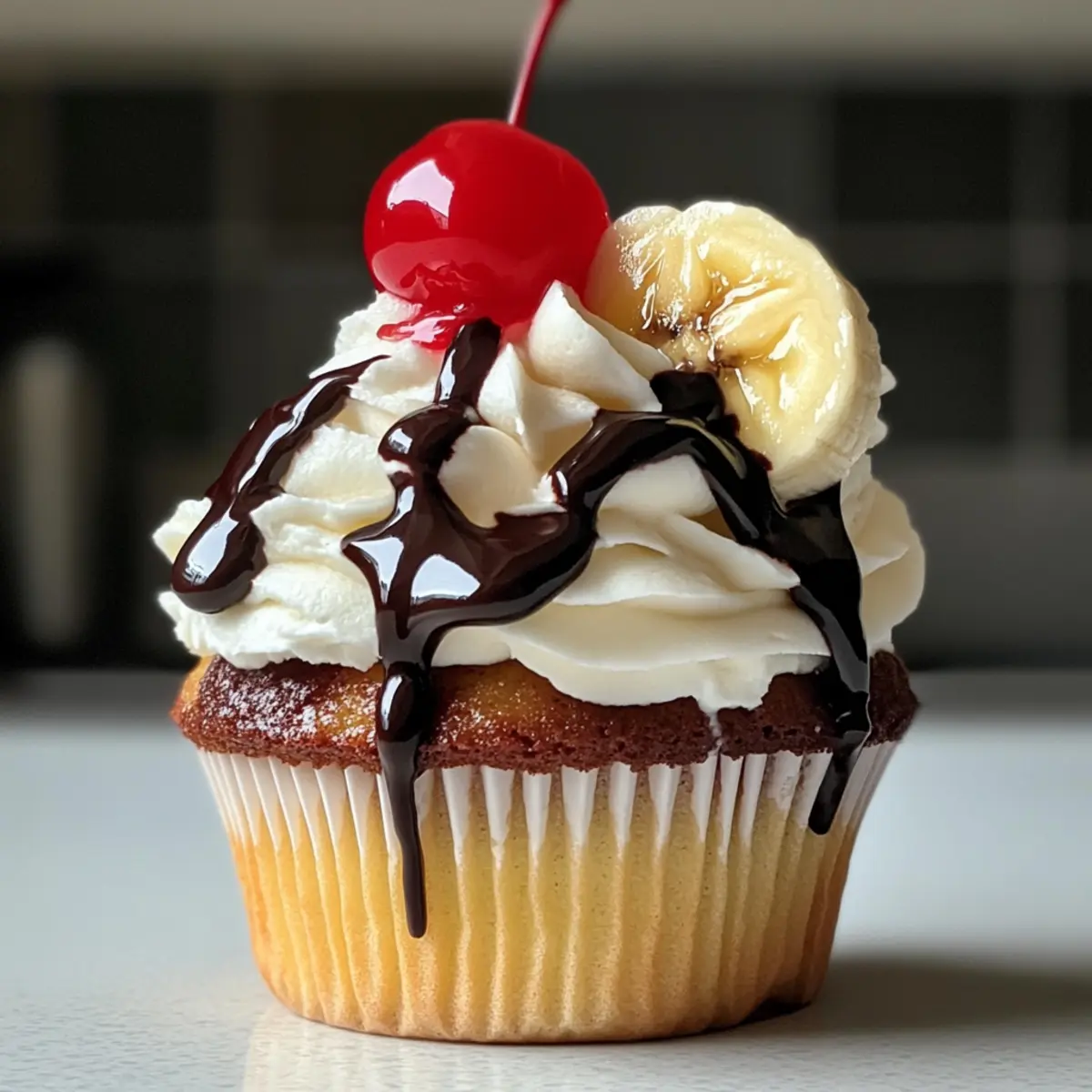 Homemade Banana Split Cupcakes