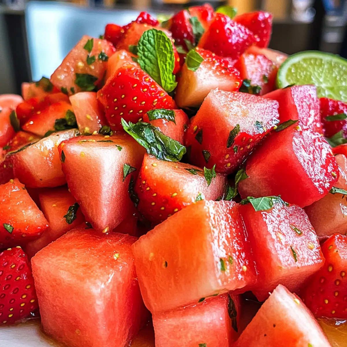 Strawberry Watermelon Salad with Refreshing Honey