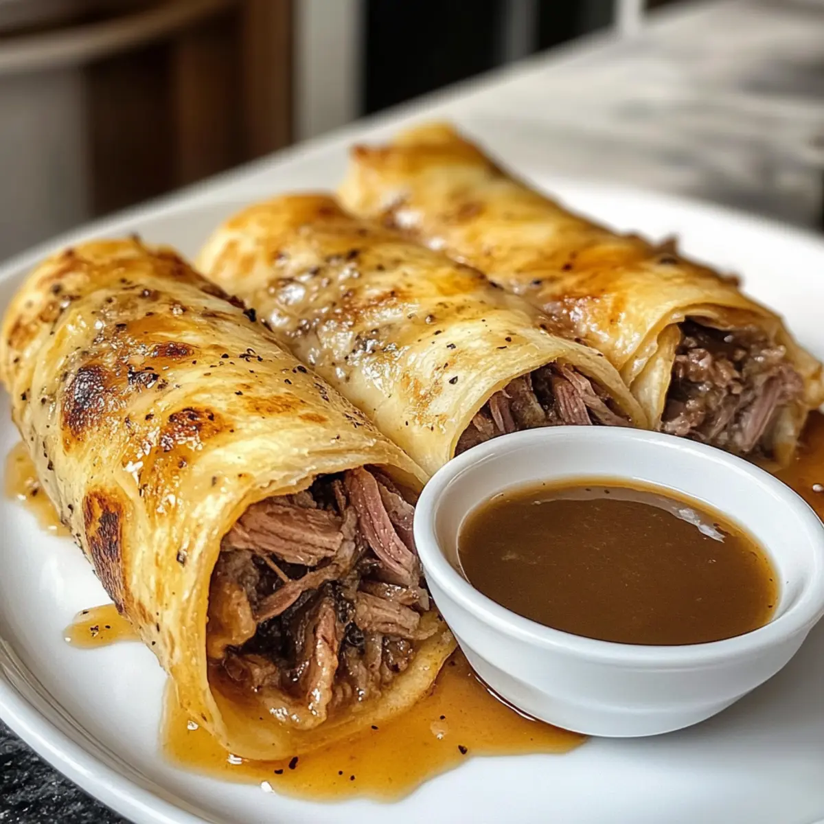 French Dip Tortilla Roll Ups