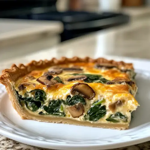 Tasty Spinach Mushroom Quiche