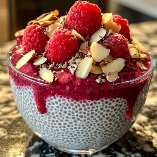 Raspberry Chia Pudding with Cottage Cheese