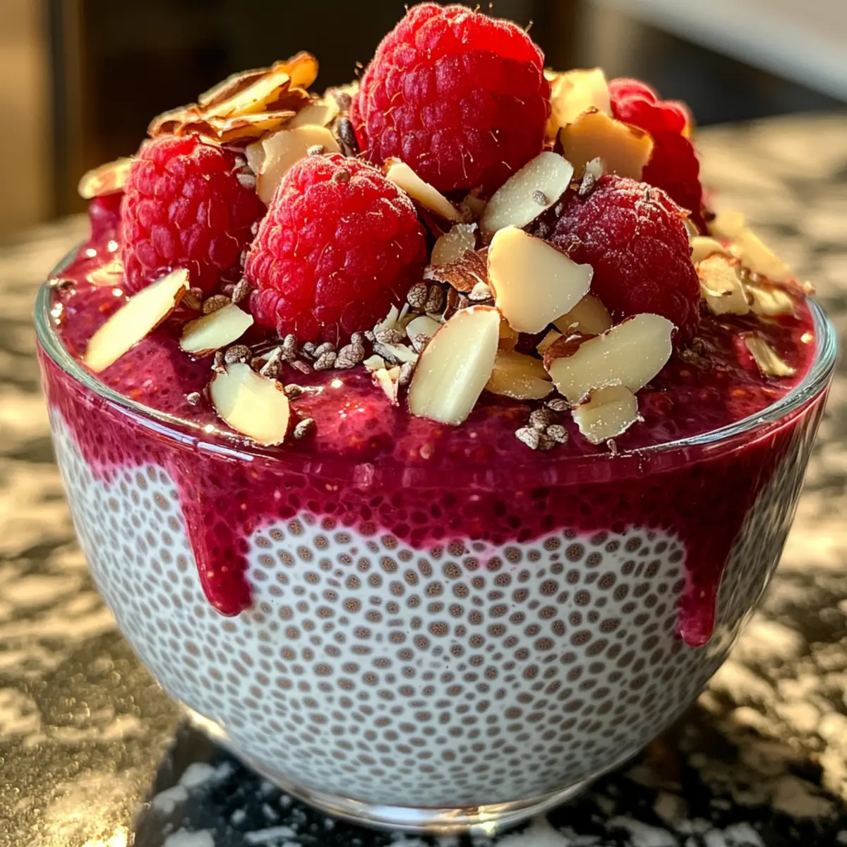 Raspberry Chia Pudding with Cottage Cheese