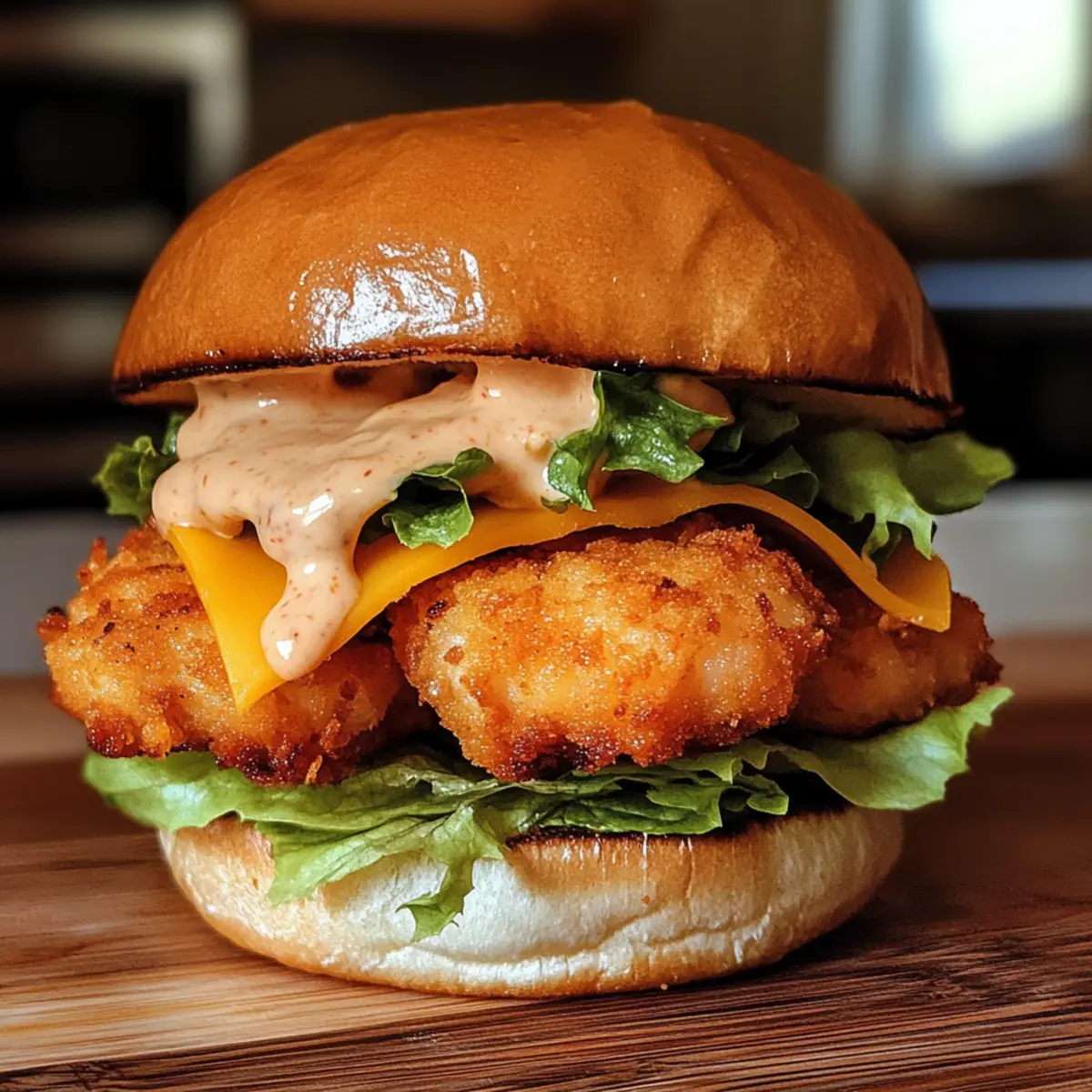 Crispy Fried Shrimp Burger
