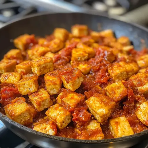 Crispy Tofu in Creamy Sun-Dried Tomato Sauce