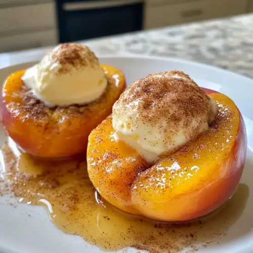 Cinnamon Sugar Baked Peaches